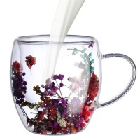 çiçekli cam bardak