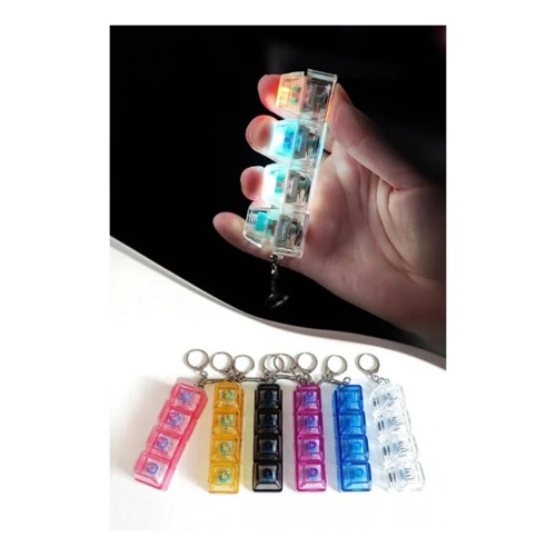 LED Işıklı Mekanik Tuş Hissiyatlı Mini Klavye Anahtarlık Stres Azaltıcı