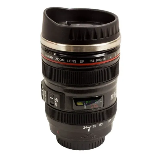 Kamera Lensi Görünümlü Termos Kupa Bardak